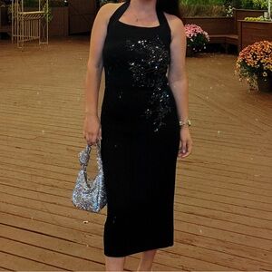 Elegant Black Sequin Dress zara